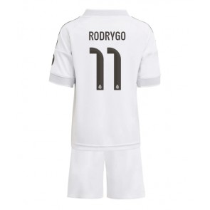 Lacne Dětský Futbalové dres Real Madrid Rodrygo Goes #11 2025-26 Krátky Rukáv - Domáci (+ trenírky)